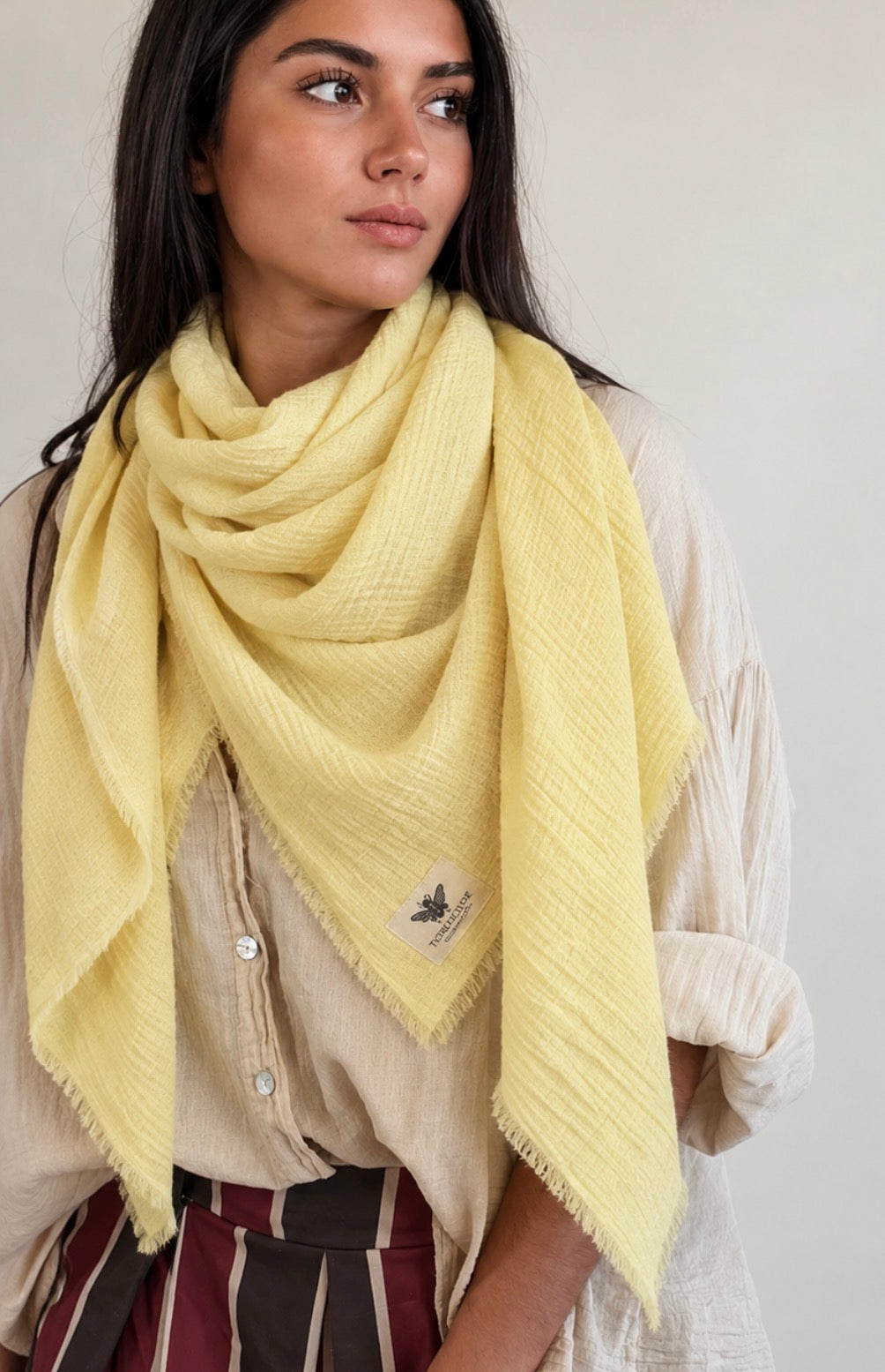Echarpe Plaid Gaze de Coton Butter