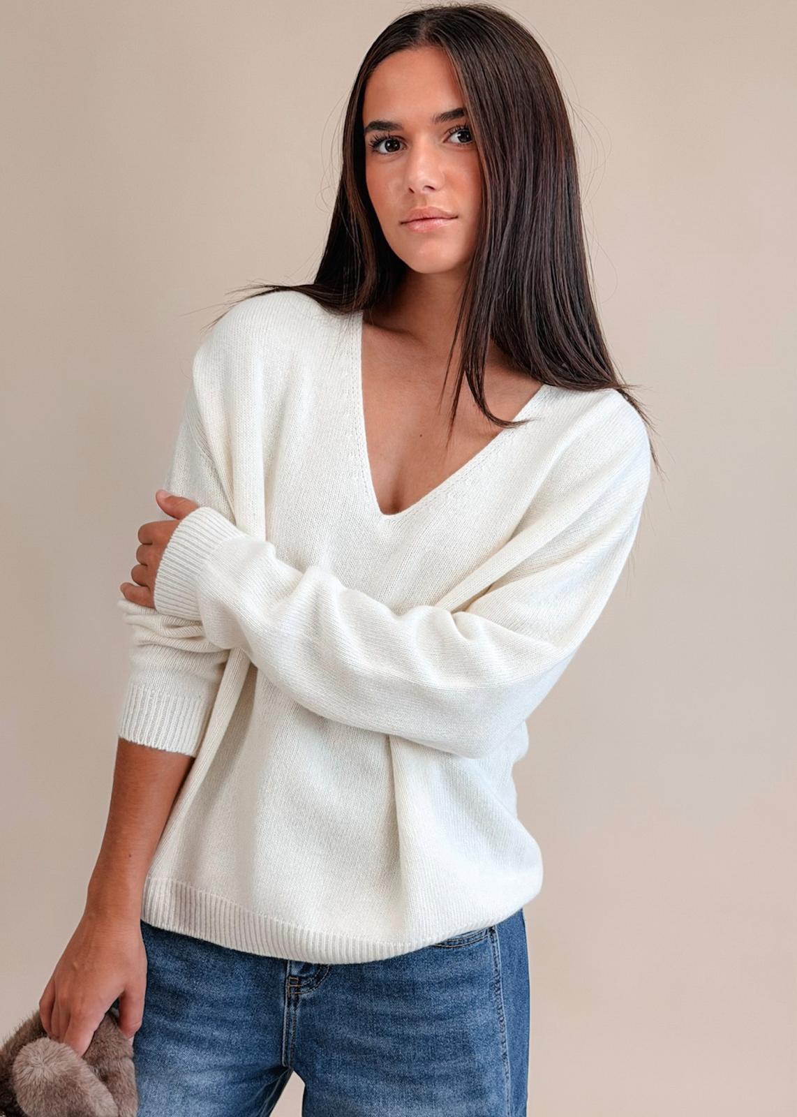Pull Ollie Laine Cachemire Ecru