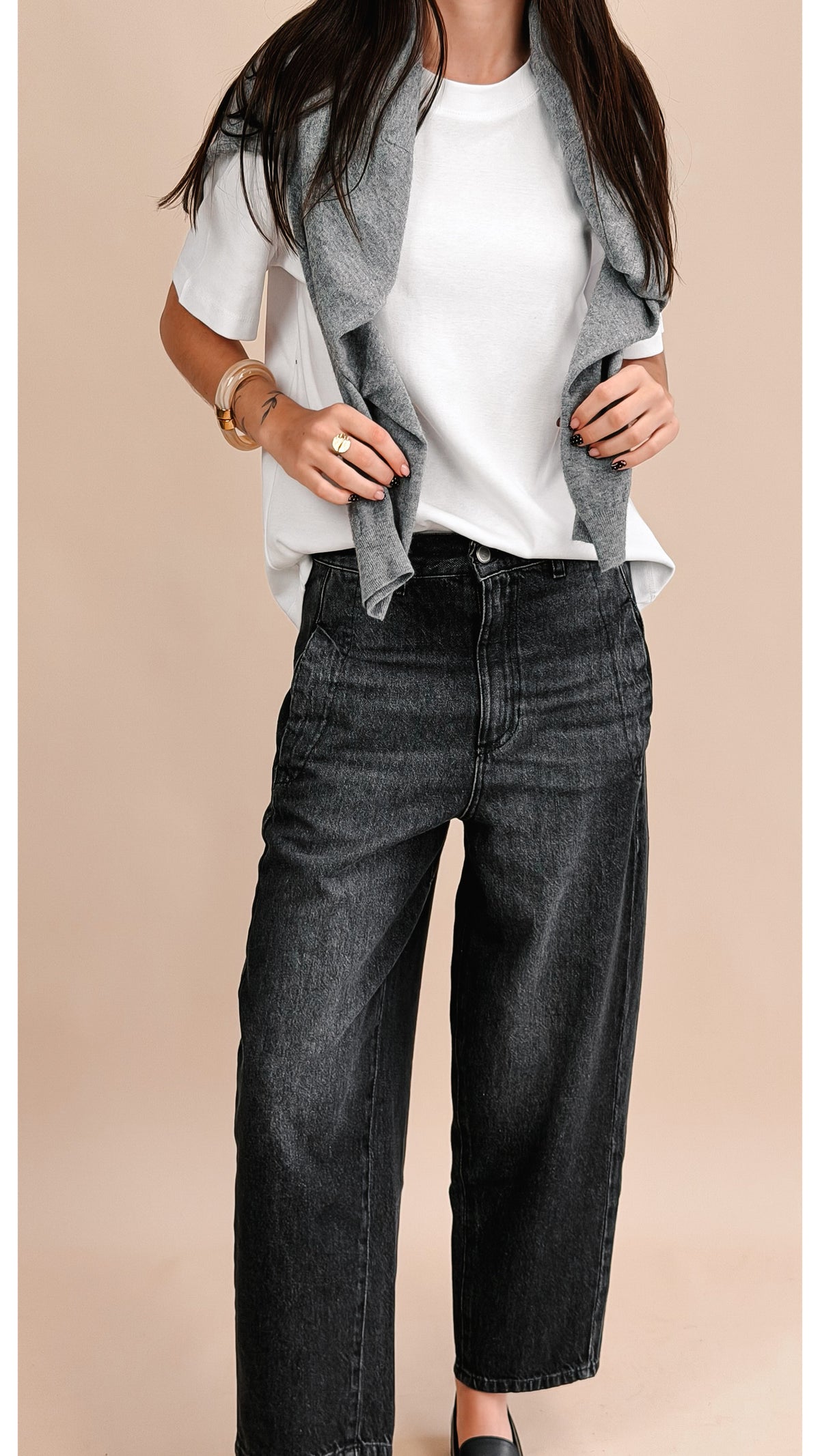 Jeans Oscar gris  Délavé