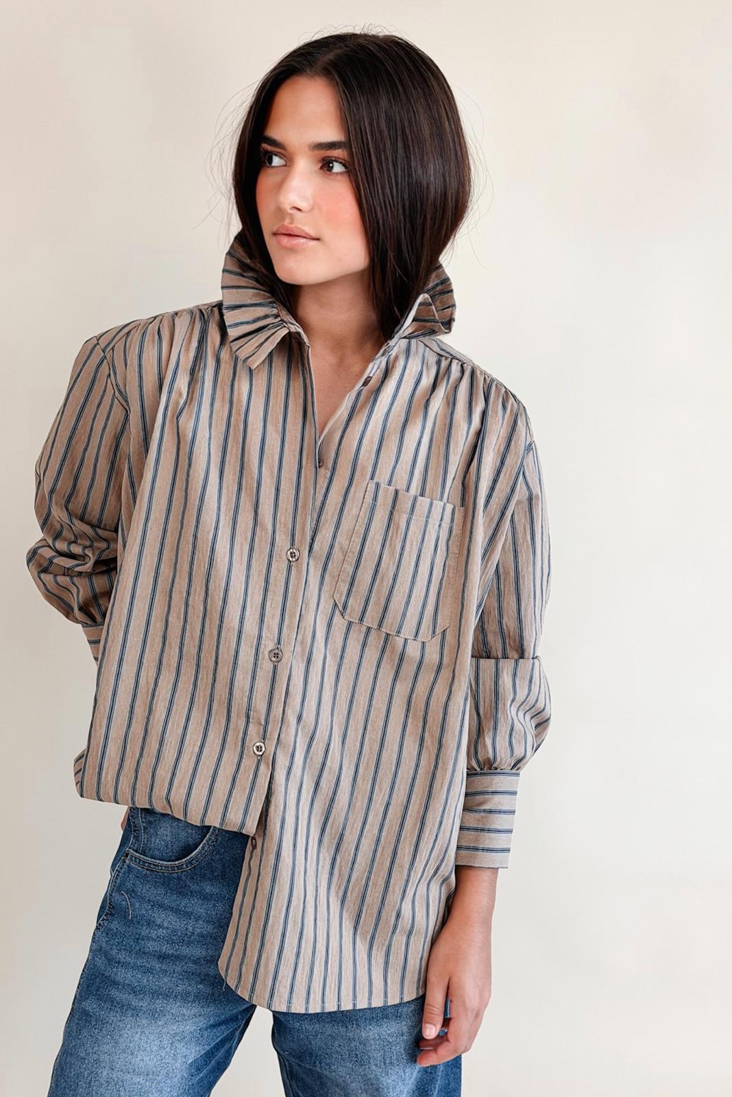 Chemise Bérénice Rayée Beige