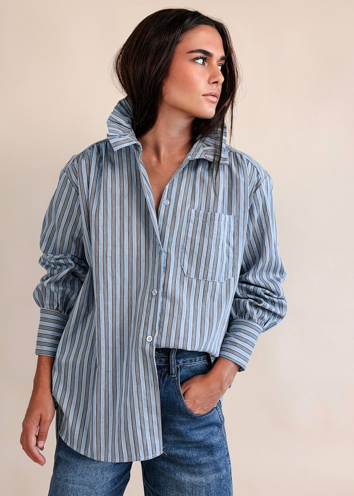 Chemise Bérénice Rayée Bleu